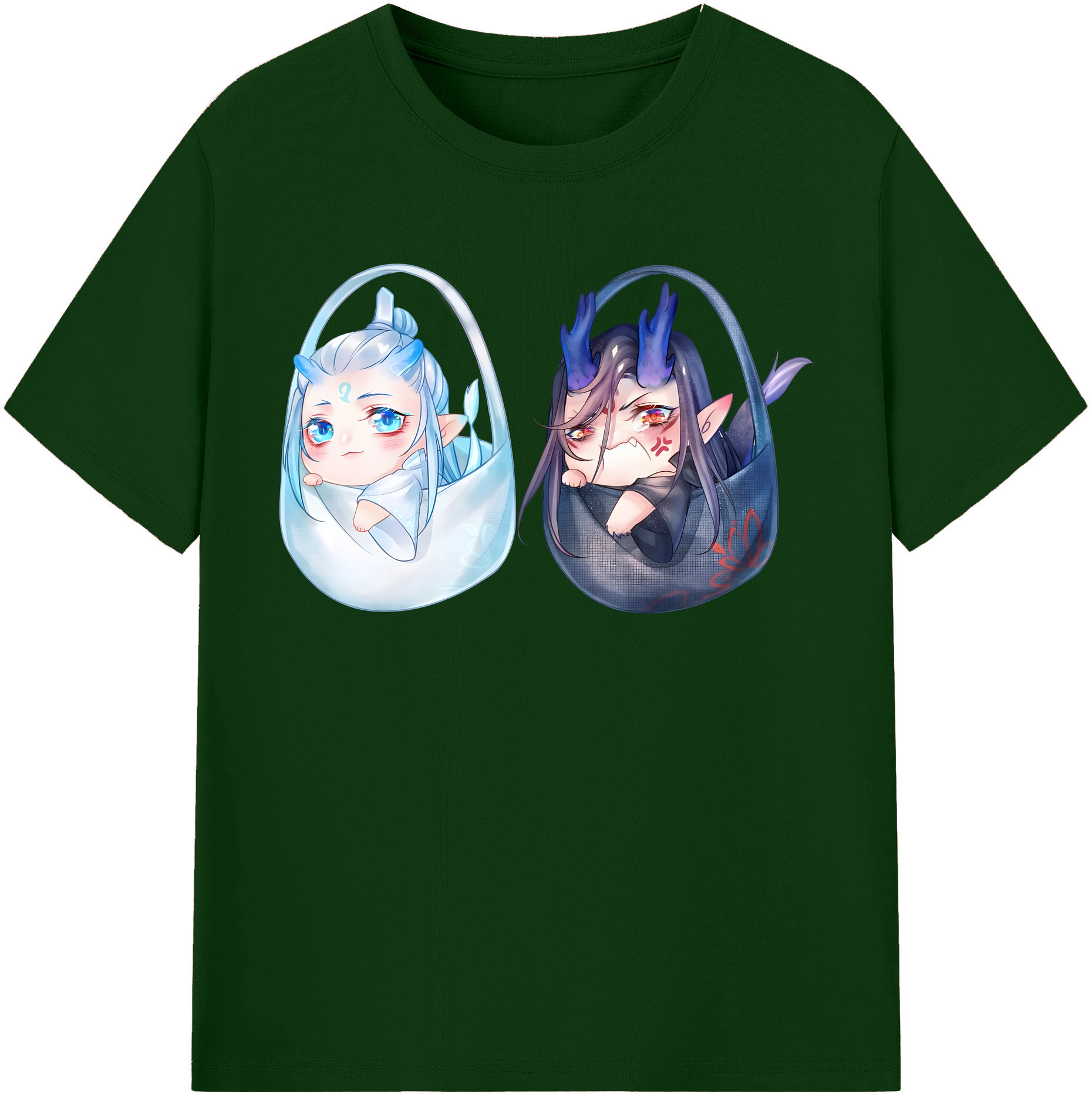 （画像用） Ne Zha 2 ナタ 魔童の大暴れ 綿100％半袖Tシャツ（フロントプリント）